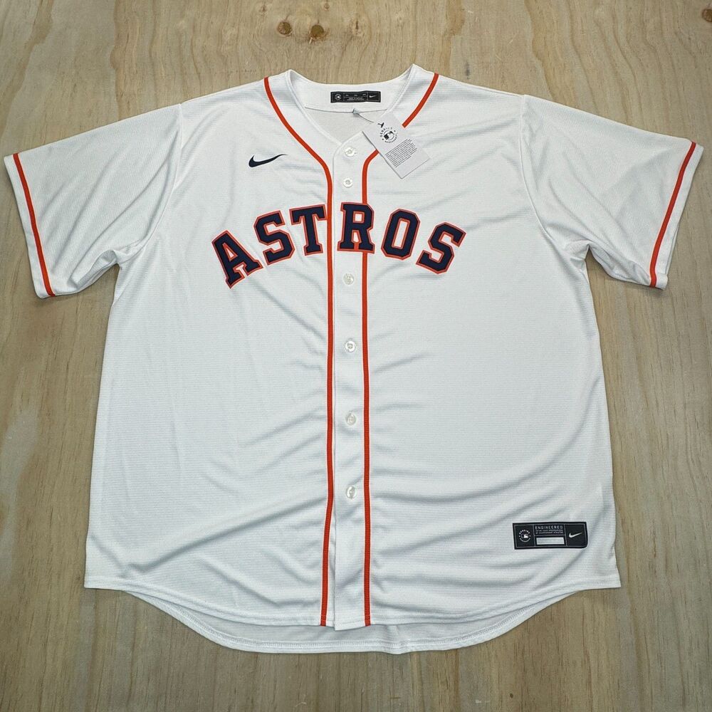NEW 2XL Houston Astros Nike Home White Blank Replica Jersey